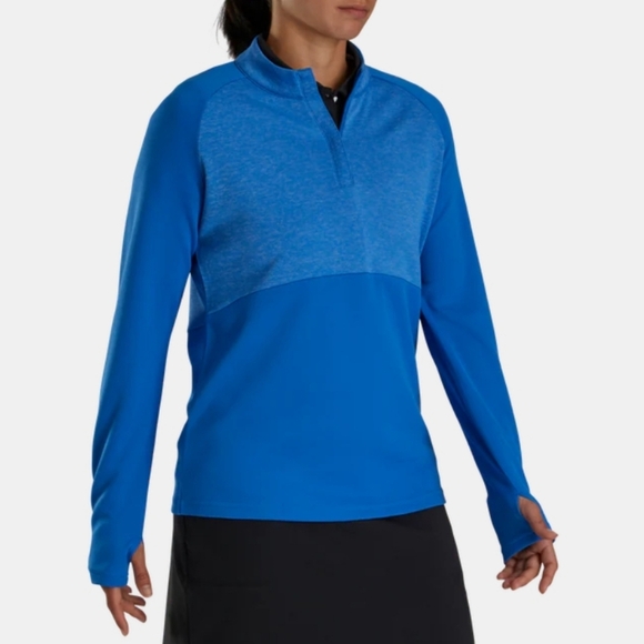 FootJoy Nwt Heather Block Half-Zip Mid-Layer Women In Royal Blue Size Small - Picture 1 of 10